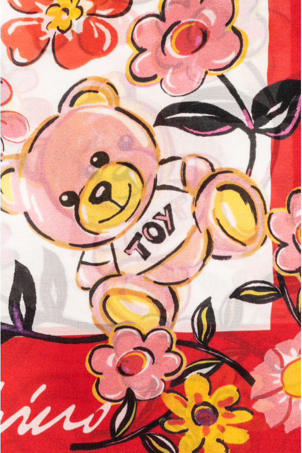 MOSCHINO TOY FLORAL online BEAR 100% SILK SCARF MADE IN ITALY